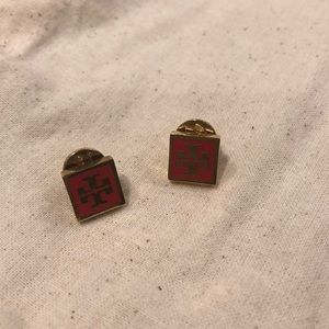 Tory Burch Logo Stud Earrings